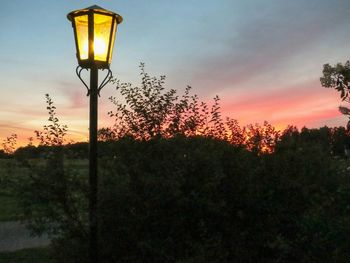 Street light against sky at night