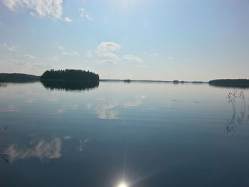 Scenic view of calm lake at sunset