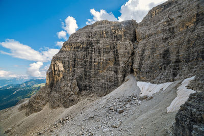 Sella group unesco dolomite landscape, trentino, val badia, italy