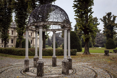 View of cross in cemetery