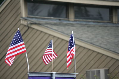 Low angle view of american flag