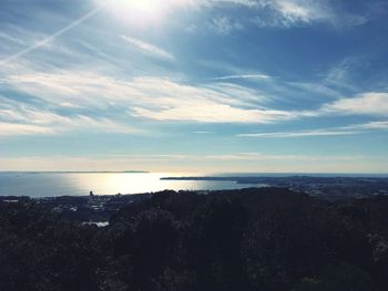 Scenic view of sea against sky at sunset