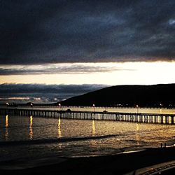 Scenic view of river against sky at sunset