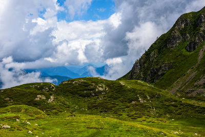 Scenic view of mountains against sky