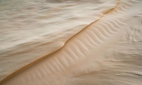 High angle view of waves on beach