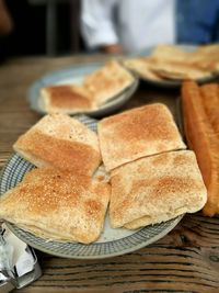 Close-up of bread on table