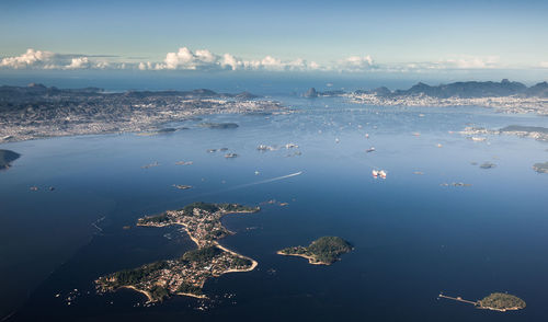 Aerial view of sea against sky