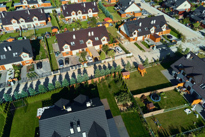 Aerial view of modern residential district in europe city