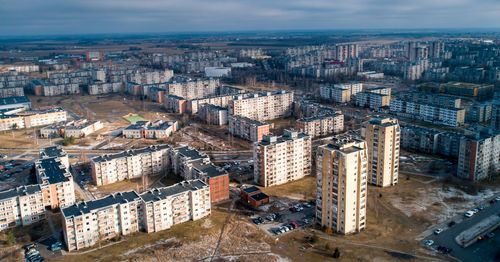 Aerial view of buildings in city