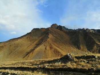 Scenic view of arid landscape against sky