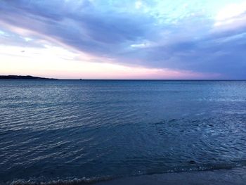 Scenic view of dramatic sky over calm sea