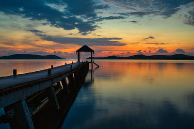 A jetty in the sunset on coron island