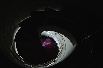 High angle view of spiral staircase