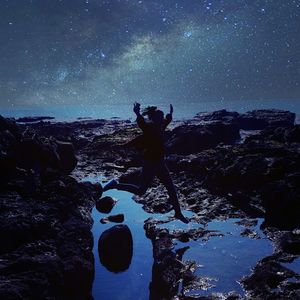 Low angle view of star field against star field