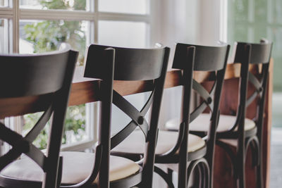 Chairs arranged by table