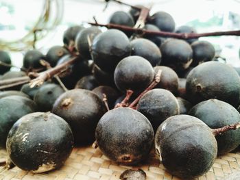 Close-up of berries on table