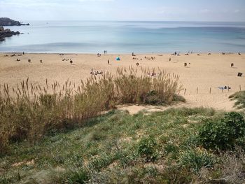 Scenic view of beach against sky