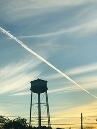 Low angle view of water tower against sky