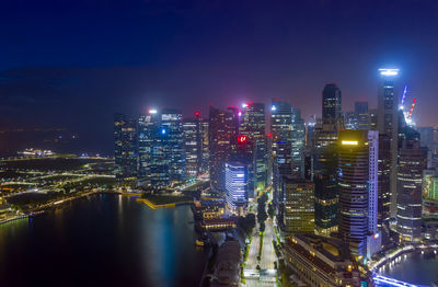 Singapore aerial view singapore business district and city, marina bay.