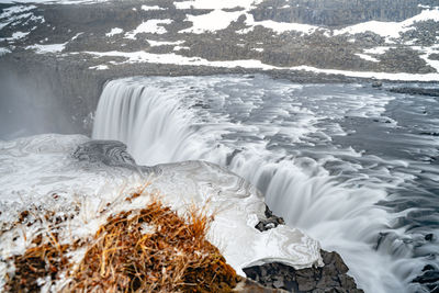 Scenic view of waterfall