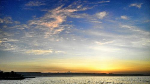 Scenic view of sea at sunset