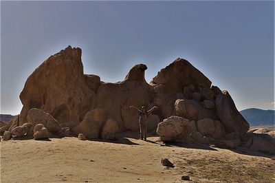 Low angle view of rock formation