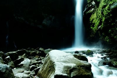 Scenic view of waterfall