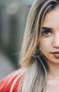 Close-up portrait of woman