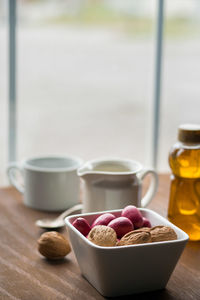 Close-up of food on table