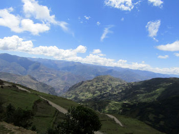 Scenic view of mountains against sky