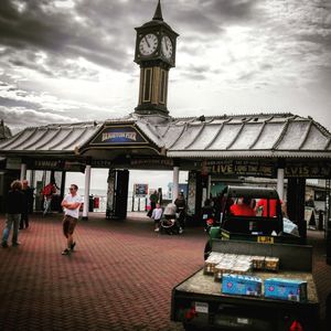 Tourists at railroad station