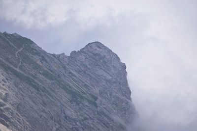 Low angle view of mountain against sky