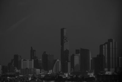 Modern buildings in city against sky