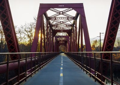 Suspension bridge against clear sky