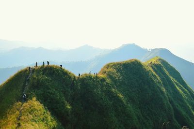 Panoramic view of mountains against sky