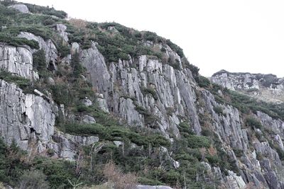 Scenic view of mountains against clear sky