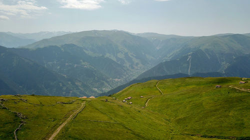 Mountain landscape with green grass / turkey / trabzon