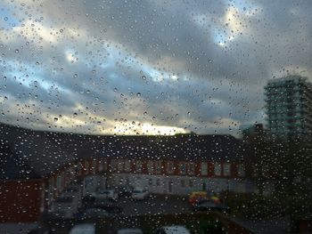 Close-up of water drops on window