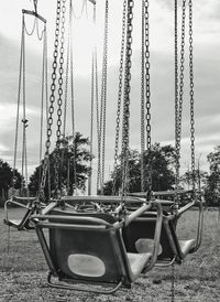 View of swing in park against clear sky