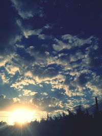 Low angle view of sky at sunset