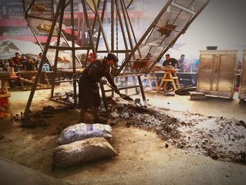 Man working at construction site