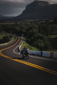 High angle view of car on road