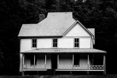 Exterior of house against trees