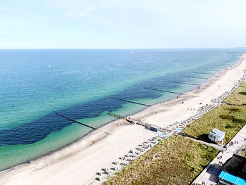 High angle view of sea against sky