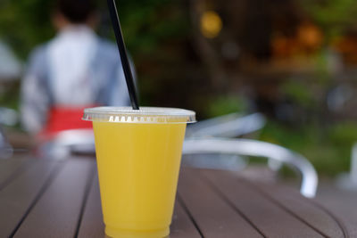 Close-up of drink on table