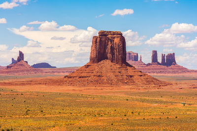 Scenic view of rock formations against sky