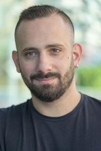 Portrait of young man outdoors