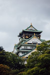 Low angle view of traditional building against sky