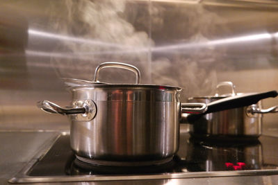 Container on stove at home