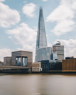 Modern buildings against sky in city